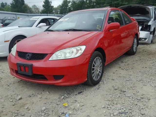 1HGEM22965L024442 - 2005 HONDA CIVIC EX წითელი ფოტო 2