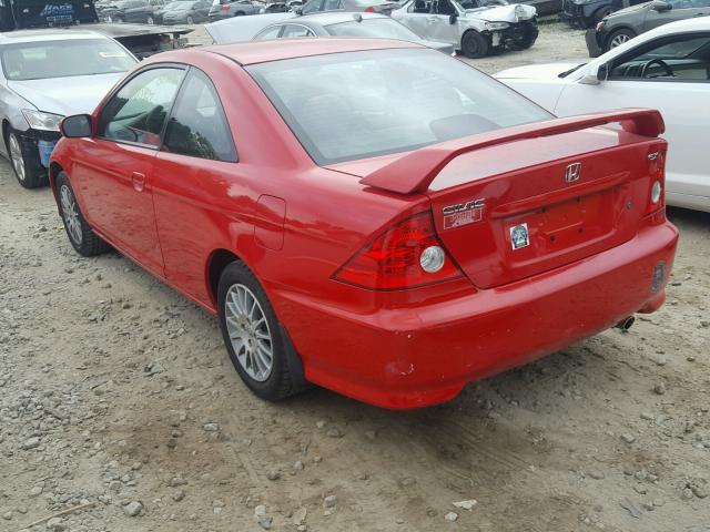 1HGEM22965L024442 - 2005 HONDA CIVIC EX წითელი ფოტო 3