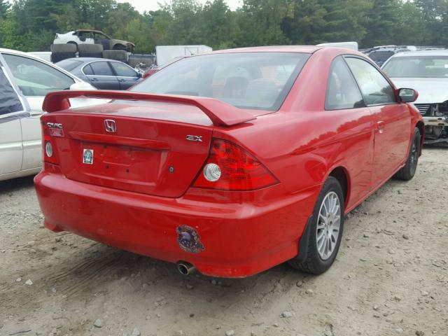 1HGEM22965L024442 - 2005 HONDA CIVIC EX RED photo 4