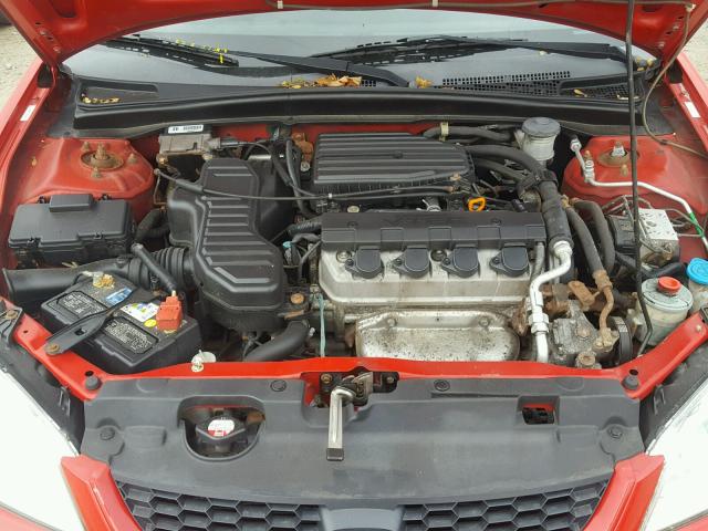 1HGEM22965L024442 - 2005 HONDA CIVIC EX RED photo 7