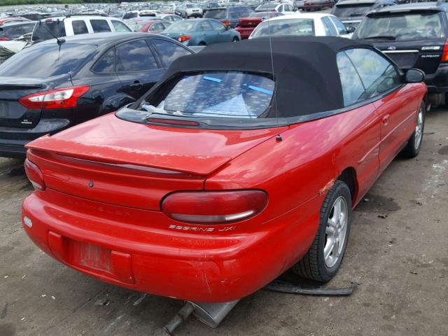 3C3EL55HXVT526823 - 1997 CHRYSLER SEBRING JX RED photo 4