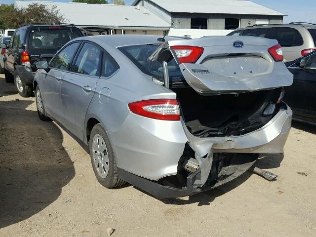 3FA6P0G70ER104493 - 2014 FORD FUSION S SILVER photo 3