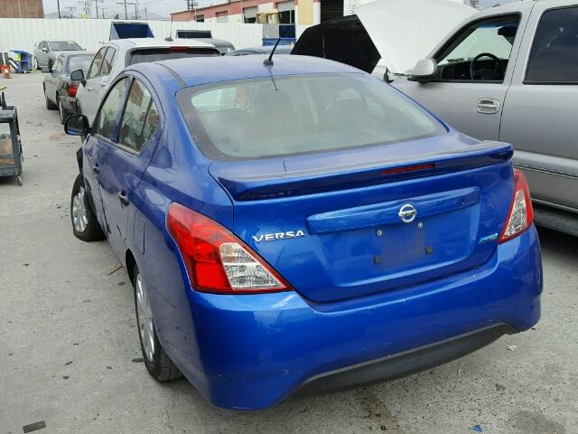 3N1CN7AP8FL895643 - 2015 NISSAN VERSA S BLUE photo 3