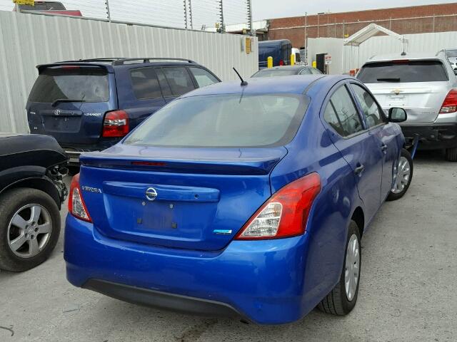 3N1CN7AP8FL895643 - 2015 NISSAN VERSA S BLUE photo 4