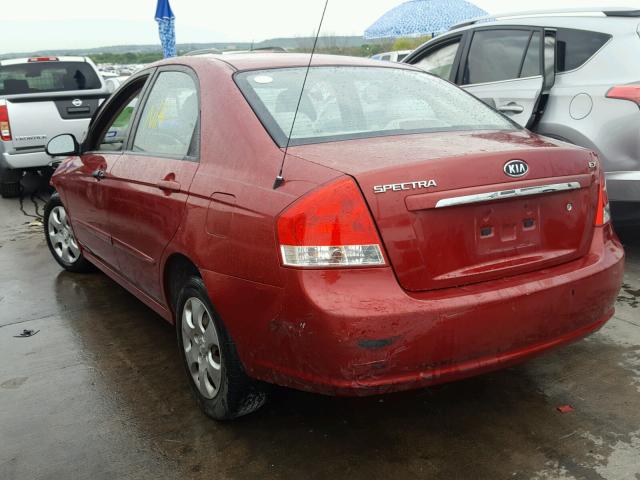 KNAFE221695590280 - 2009 KIA SPECTRA EX MAROON photo 3