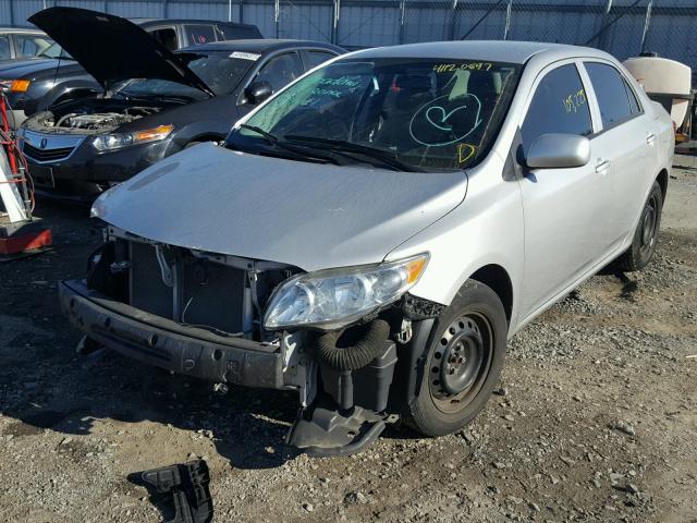 2T1BU4EE4AC534876 - 2010 TOYOTA COROLLA BA SILVER photo 2