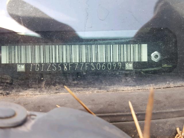 1G1ZS58F77F306099 - 2007 CHEVROLET MALIBU LS შავი ფოტო 10