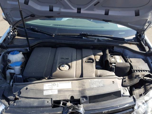WVWDB7AJ4BW232645 - 2011 VOLKSWAGEN GOLF SILVER photo 7
