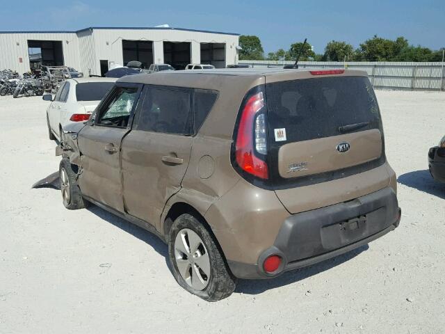 KNDJN2A23F7129335 - 2015 KIA SOUL BROWN photo 3