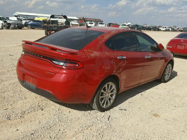 1C3CDFCA9DD335009 - 2013 DODGE DART RED photo 4