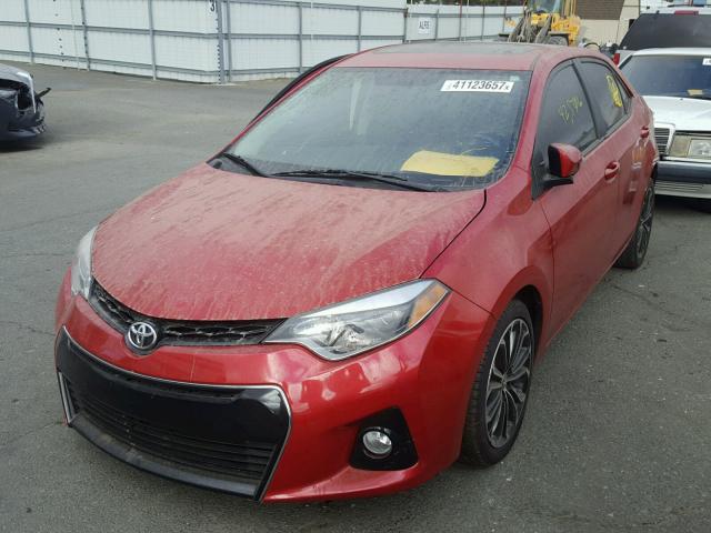 2T1BURHE8EC027493 - 2014 TOYOTA COROLLA L RED photo 2