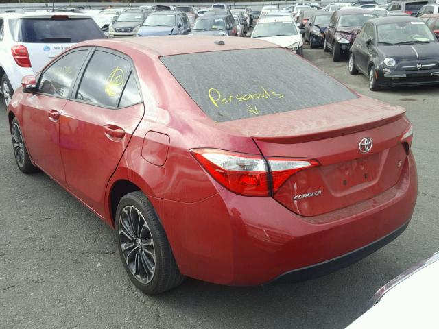 2T1BURHE8EC027493 - 2014 TOYOTA COROLLA L RED photo 3