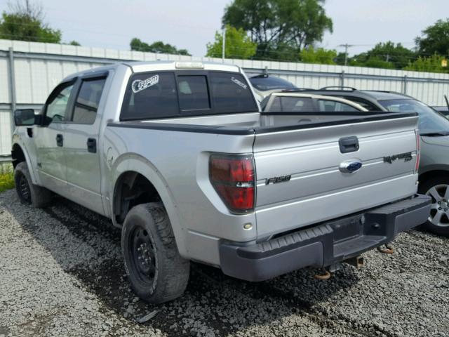 1FTFW1R69CFB69070 - 2012 FORD F150 SVT R SILVER photo 3