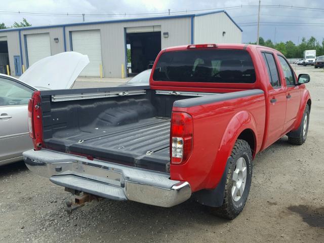 1N6AD09W37C406103 - 2007 NISSAN FRONTIER C RED photo 4