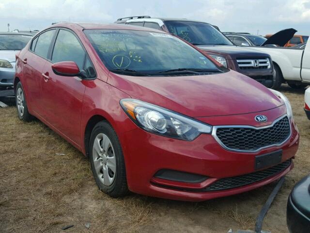 KNAFK4A61G5607565 - 2016 KIA FORTE LX RED photo 1