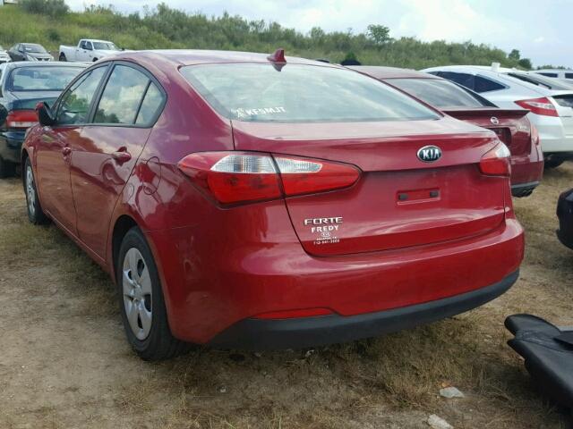 KNAFK4A61G5607565 - 2016 KIA FORTE LX RED photo 3