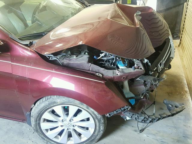 1HGCR2F81DA070121 - 2013 HONDA ACCORD EXL BURGUNDY photo 9