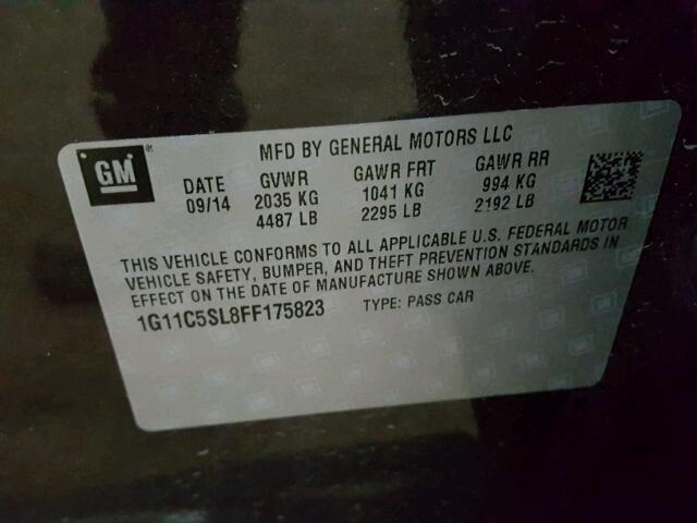 1G11C5SL8FF175823 - 2015 CHEVROLET MALIBU 1LT 紫色 照片 10