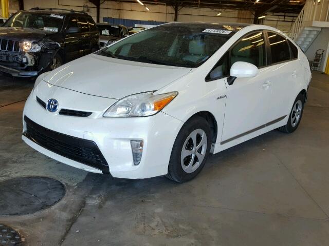 JTDKN3DU3C5445624 - 2012 TOYOTA PRIUS WHITE photo 2