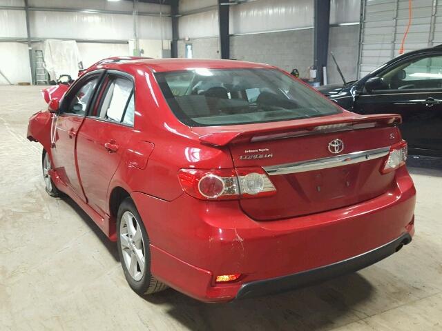 2T1BU4EE6DC101015 - 2013 TOYOTA COROLLA BA RED photo 3