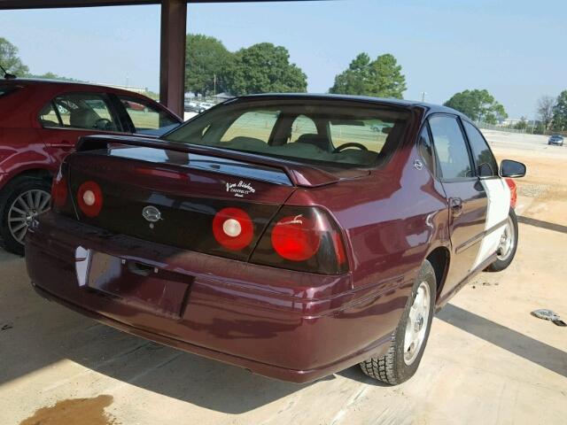 2G1WH52K849390509 - 2004 CHEVROLET IMPALA LS BURGUNDY photo 4