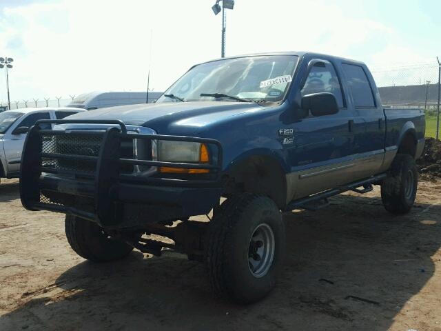 1FTNW21F6YEE44887 - 2000 FORD F250 TEAL photo 2