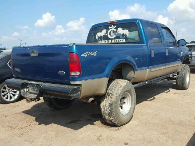 1FTNW21F6YEE44887 - 2000 FORD F250 TEAL photo 4