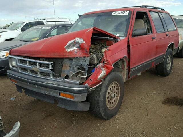 1GNDT13W3R0139932 - 1994 CHEVROLET BLAZER RED photo 2