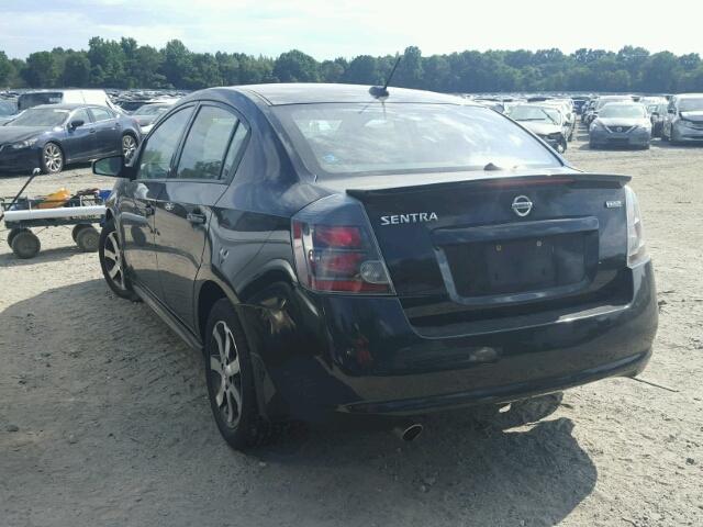 3N1AB6AP6BL723292 - 2011 NISSAN SENTRA BLACK photo 3