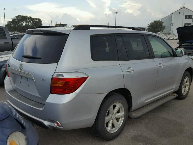 JTEDS41A682009243 - 2008 TOYOTA HIGHLANDER SILVER photo 4