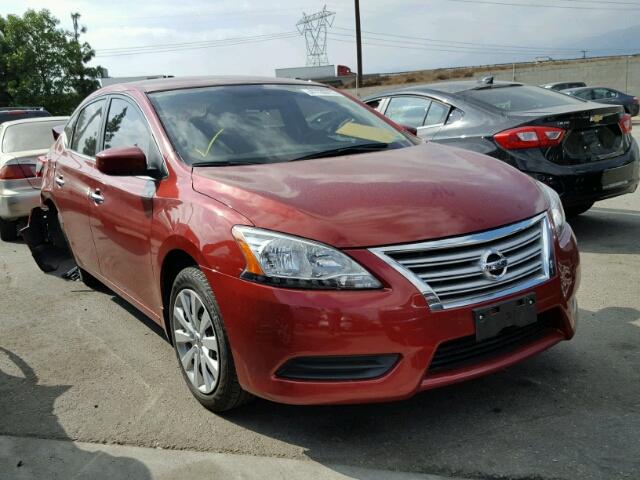 3N1AB7AP9FL679073 - 2015 NISSAN SENTRA S RED photo 1