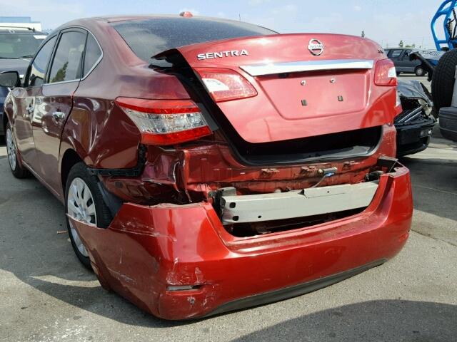 3N1AB7AP9FL679073 - 2015 NISSAN SENTRA S RED photo 9