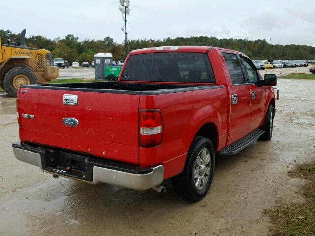 1FTPW12V97KC51478 - 2007 FORD F150 RED photo 4