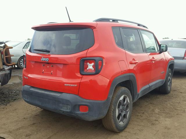 ZACCJBAT5GPD94937 - 2016 JEEP RENEGADE S RED photo 4