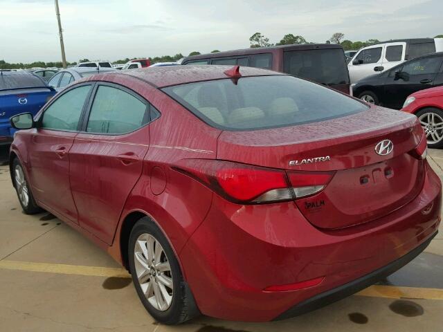 5NPDH4AE3FH601359 - 2015 HYUNDAI ELANTRA RED photo 3