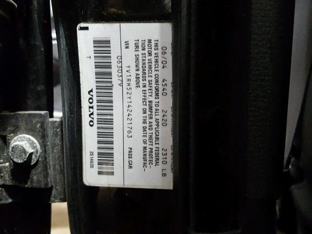 YV1RH52Y142421763 - 2004 VOLVO S60 R 黑色 照片 10