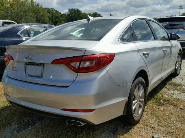 5NPE24AF6FH184320 - 2015 HYUNDAI SONATA SILVER photo 4