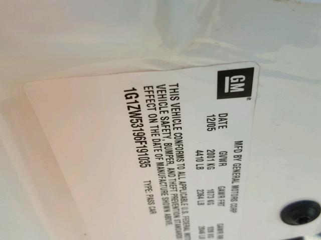 1G1ZW53196F191035 - 2006 CHEVROLET MALIBU SS Ağ foto 10