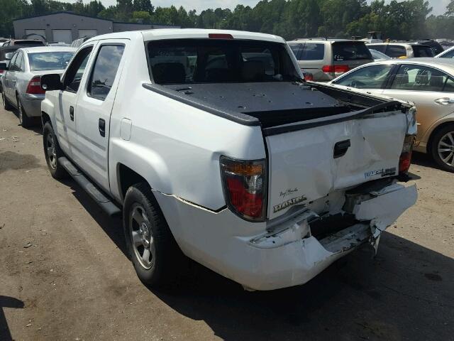 2HJYK16278H510716 - 2008 HONDA RIDGELINE WHITE photo 3