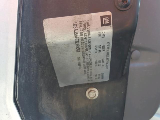 1G8AJ55F87Z199567 - 2007 SATURN ION LEVEL SILVER photo 10