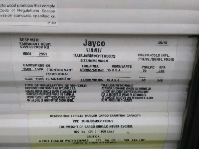 1UJBJ0BM9G1TK0072 - 2016 JYCO JAY FLIGHT WHITE photo 10