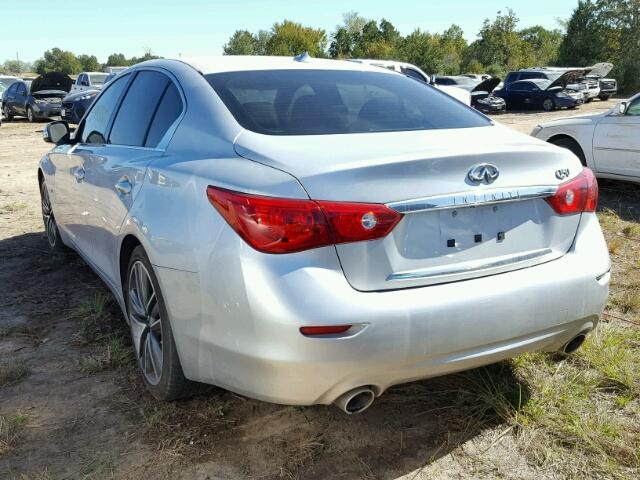 JN1BV7AP3FM331948 - 2015 INFINITI Q50 BASE SILVER photo 3