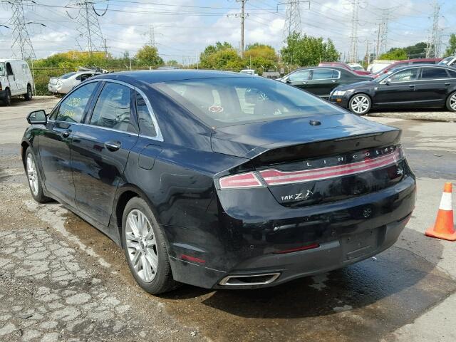 3LN6L2LU0ER834607 - 2014 LINCOLN MKZ HYBRID BLACK photo 3