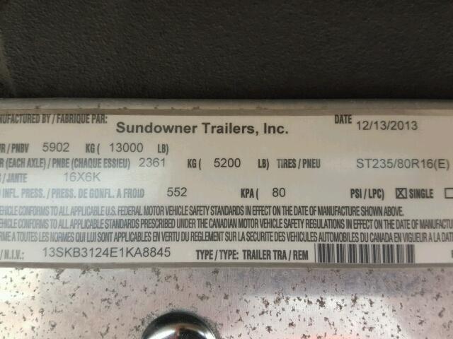 13SKB3124E1KA8845 - 2014 SUND HORSE TRLR Ağ foto 10