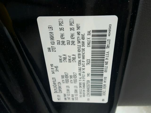 1Z3HC48N06S567930 - 2006 MITSUBISHI RAIDER XLS BLACK photo 10