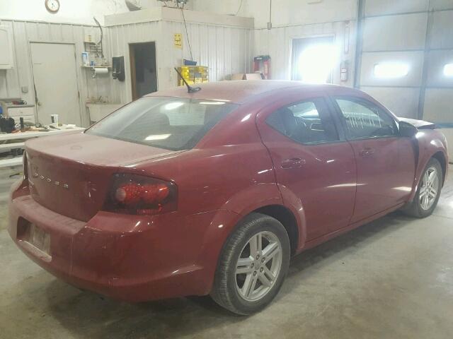 1C3CDZCB9CN136996 - 2012 DODGE AVENGER SX RED photo 4