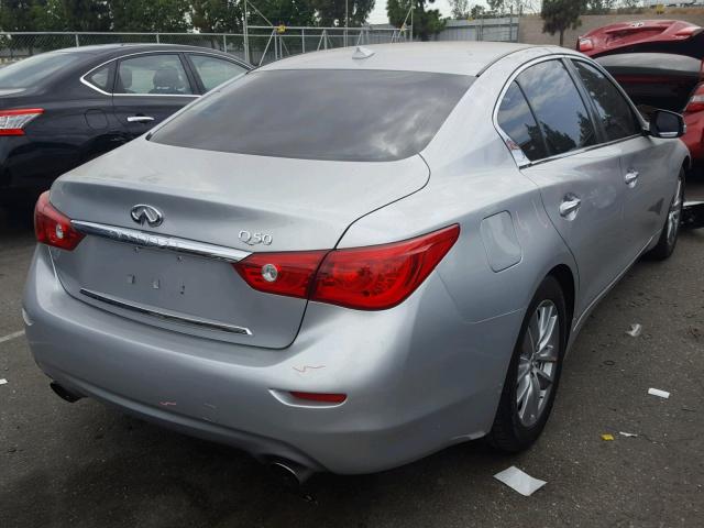 JN1BV7AP3EM690313 - 2014 INFINITI Q50 BASE SILVER photo 4