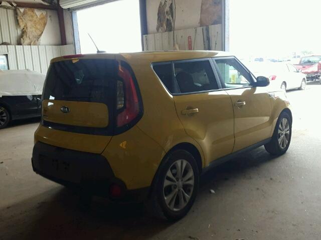 KNDJP3A51F7119316 - 2015 KIA SOUL + YELLOW photo 4