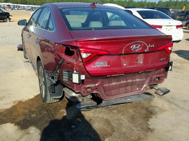 5NPE34AF4FH087095 - 2015 HYUNDAI SONATA RED photo 3