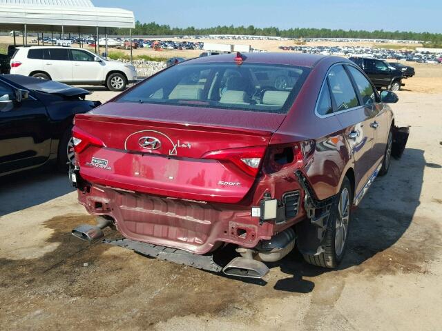 5NPE34AF4FH087095 - 2015 HYUNDAI SONATA RED photo 4